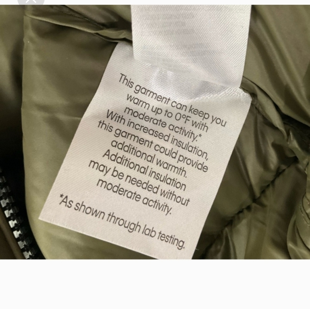 DKNY Jacket Puffer Lightweight Thumb Cuffs Zippered Pockets Green Ladies XXL NEW - Picture 8 of 12